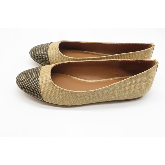 Kensie Women's Woven Flats Beige Brown Cap Toe Slip-On Casual Shoes Size 6.5 NEW - Picture 6 of 8
